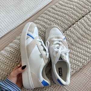 Keds White Sneakers with Blue Detail